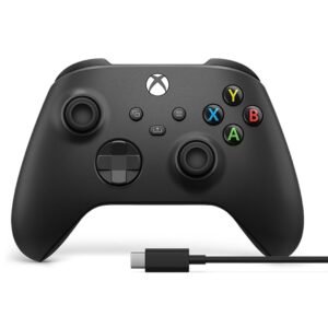 Xbox Core Wireless Gaming Controller + USB-C® Cable – Carbon Black – Xbox Series X|S, Xbox One, Windows PC, Android, and iOS - Controller + USB C Cable Edition